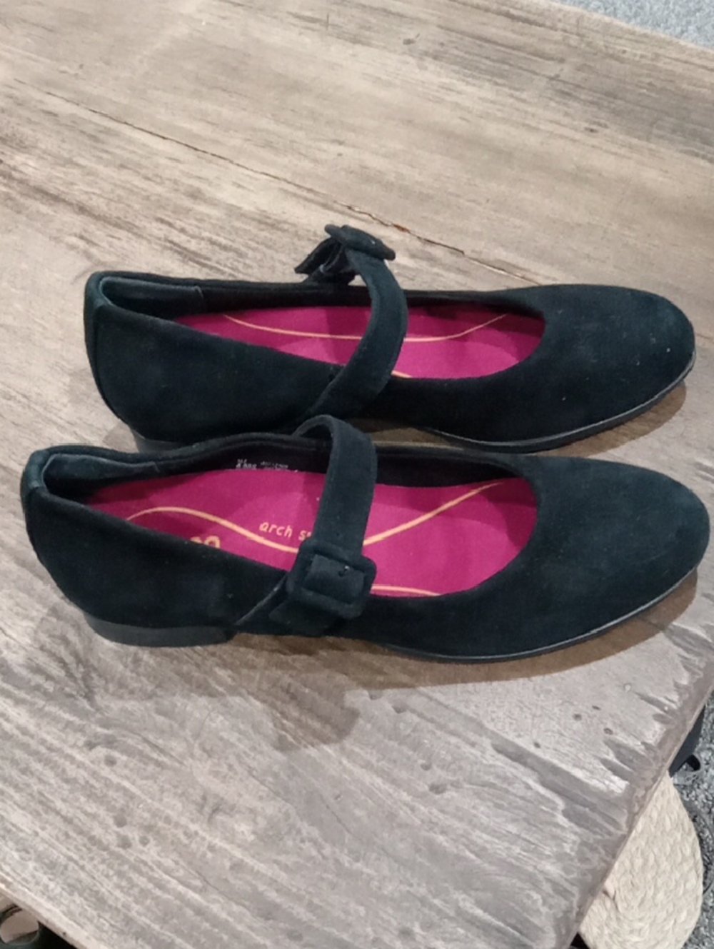 Munro American Black Suede Flat Mary Jane Shoe Size 8.5SS NWT - Picture 2 of 5